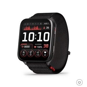 Garmin Black and Red Smartwatch